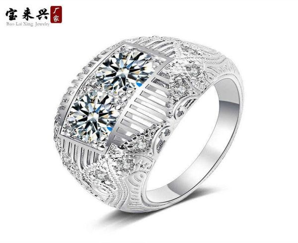 factory recommend female imitation diamond trinket wedding ladies promise rings sets jewelry white gold 14k5659074, Golden;silver